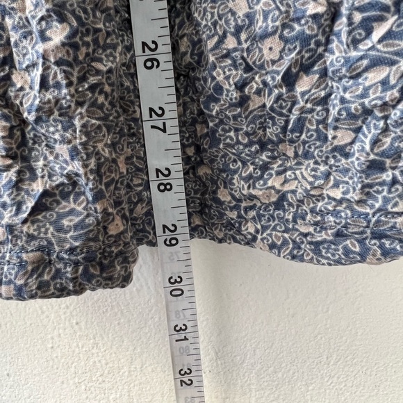1X Frye And Co Botanical Print Collared Button Down Pleated Flowy Blouse Top - Picture 13 of 15